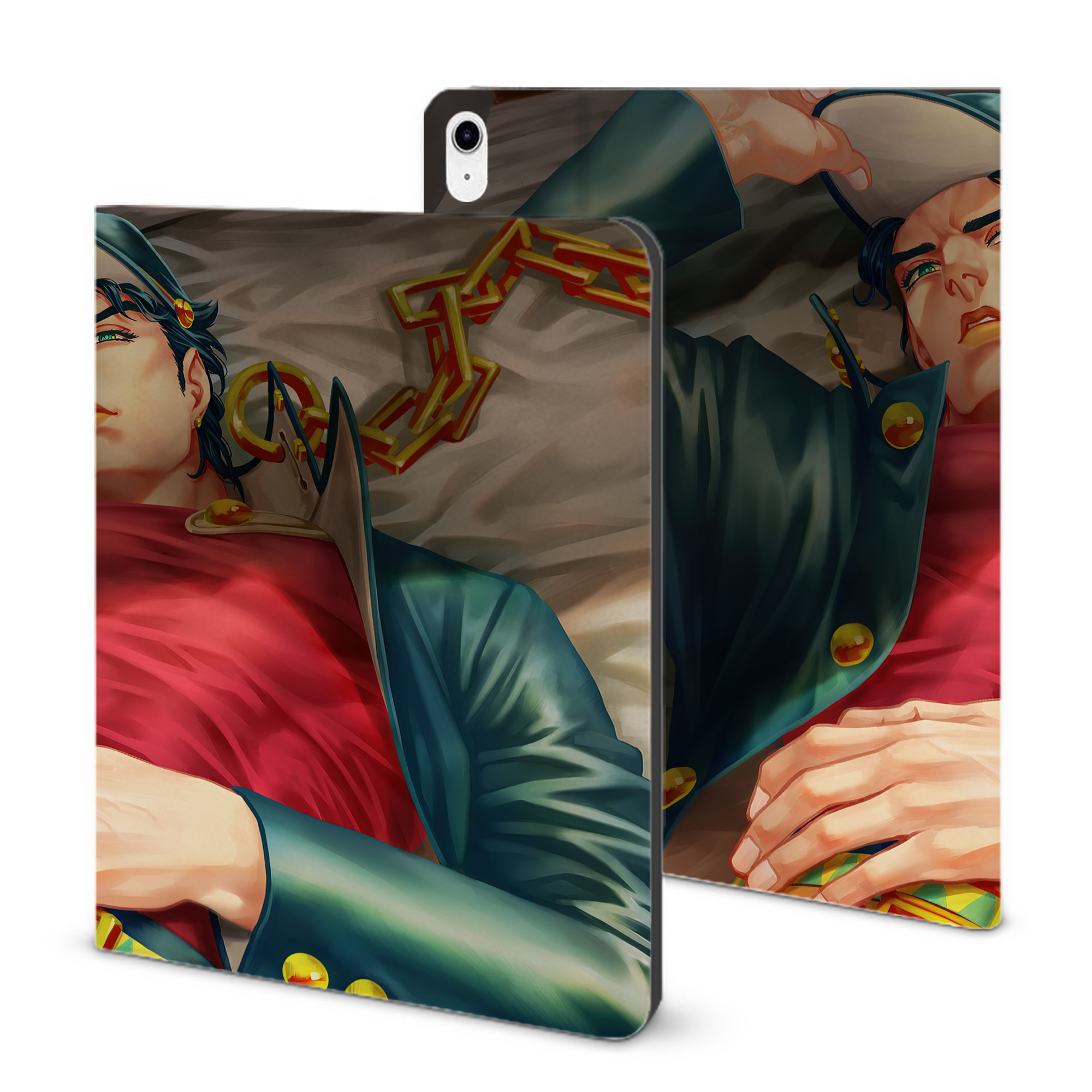 （画像用） ジョジョの奇妙な冒険 JoJo's Bizarre Adventure IPad ケース ブック型 PUレザー TPU 耐衝撃 軽量 薄型 ペン収納なし 全面保護 IPad 各モデル対応